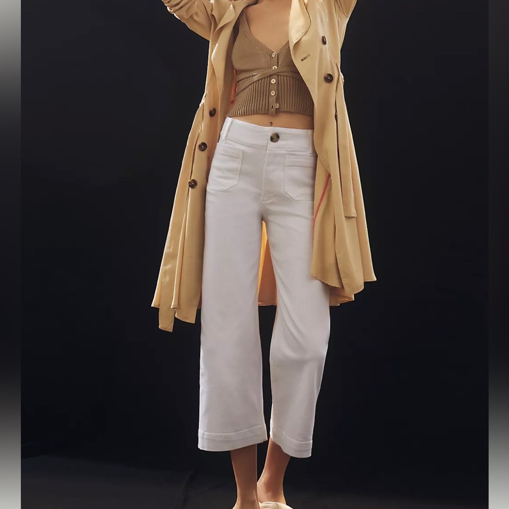 Pilcro The Skipper Cropped High Rise Wide Leg Jeans